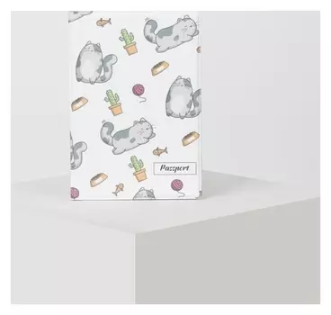 Обложка для паспорта, цвет белый Милый котик