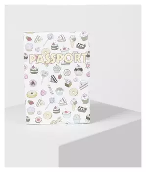 Обложка для паспорта, цвет белый Сладости