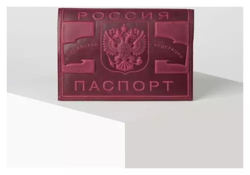 Обложка для паспорта цвет бордовый Конгрев
