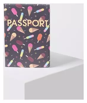 Обложка для паспорта, цвет чёрный, «Сладости»