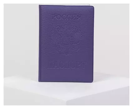 Обложка для паспорта, цвет фиолетовый с тиснением