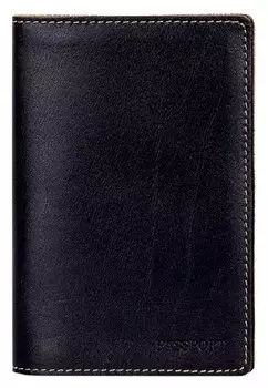 Обложка для паспорта Fabula O8tx техас натуральная кожа черный