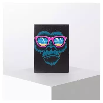 Обложка для паспорта Горилла с очками Цвет чёрный