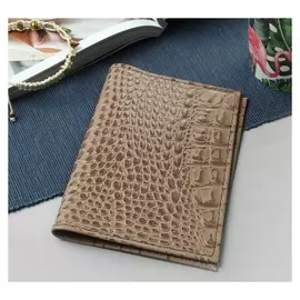 Обложка для паспорта, кайман, цвет бежевый