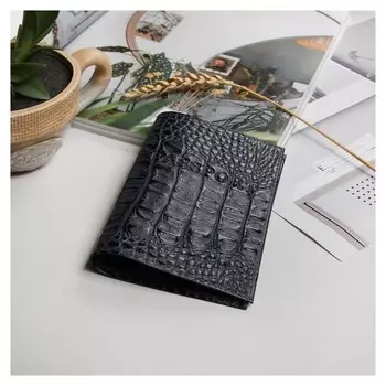 Обложка для паспорта, кайман, цвет синий