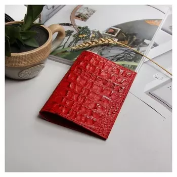 Обложка для паспорта, кайман, красный