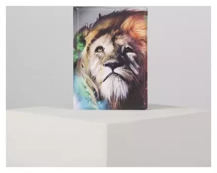 Обложка для паспорта Лев с радужной гривой
