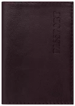 Обложка для паспорта натуральная кожа "Virginia","passport", бордовая, Brauberg, 237187
