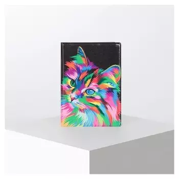 Обложка для паспорта Разноцветный кот