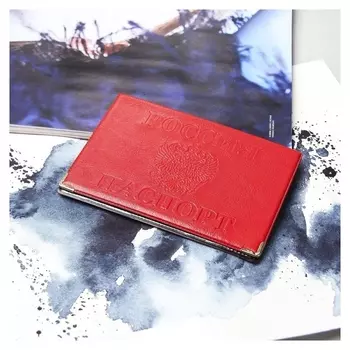 Обложка для паспорта, с уголками, цвет красный