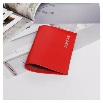 Обложка для паспорта, тиснение, цвет красный глянцевый