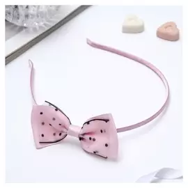 Ободок для волос "Бантик" 0,5 см чёрный горох