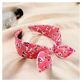 Ободок для волос "Эмилия" бабочки, 4,5 см, коралловый