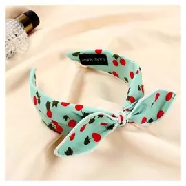 Ободок для волос "Эмилия" вишенки, 5 см, зелёный