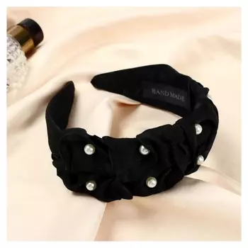 Ободок для волос "Юнона" бусинки, 5 см, чёрный