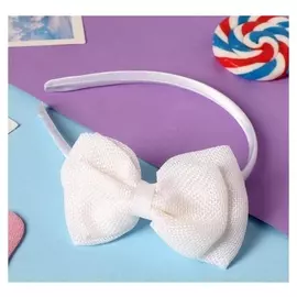 Ободок для волос "Камалия" классика, 9,5х7 см, белый