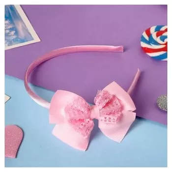 Ободок для волос "Камалия" классика, 9х5 см, розовый