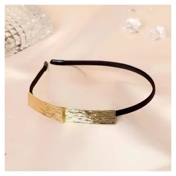 Ободок для волос "Либерти" 0,5 см двойная полоса, золото