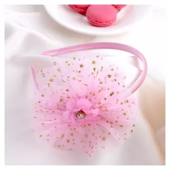 Ободок для волос "Малышка" 1 см звёзды, цветок, розовый