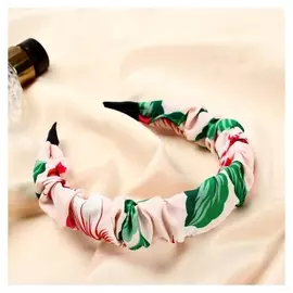 Ободок для волос "Ралина" цветы, 3 см, светло-розовый