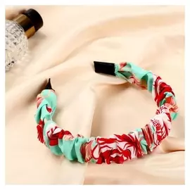 Ободок для волос "Ралина" цветы, 3 см, зелёный