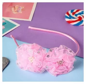 Ободок для волос "Шелли" кубики, 0,5 см, розовый