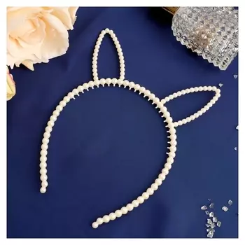 Ободок для волос "Жемчужиная бусинка" 0,5 см ушки