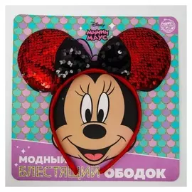 Ободок с паетками минни маус, красный