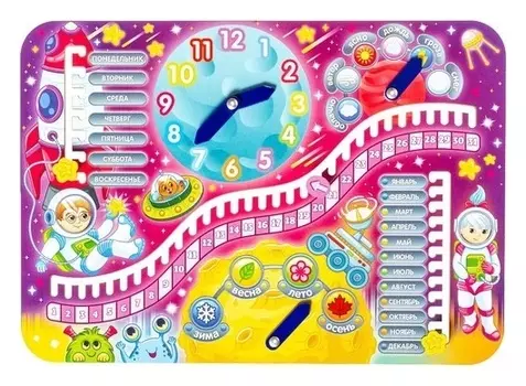 Обучающая игра «Часы-календарь. галактика»