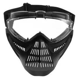 Очки-маска для езды на мототехнике, разборные, визор прозрачный, одинарное стекло Цвет черный