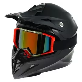 Очки-маска для езды на мототехнике, стекло хамелеон, цвет красный-хаки, ом-5