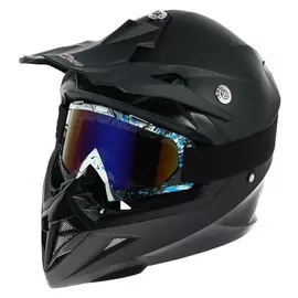 Очки-маска для езды на мототехнике, стекло сине-фиолетовый хамелеон, бело-синие, ом-15