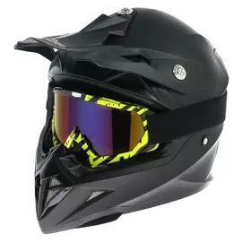 Очки-маска для езды на мототехнике, стекло сине-фиолетовый хамелеон, черно-желтые, ом-24