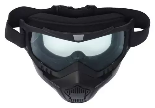 Очки-маска для езды на мототехнике Torso, разборные, стекло прозрачное, черные