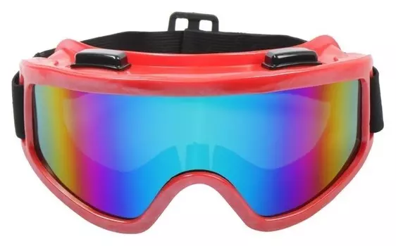 Очки-маска для езды на мототехнике Torso, стекло хамелеон, красные