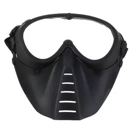 Очки-маска для езды на мототехнике, визор прозрачный, черный