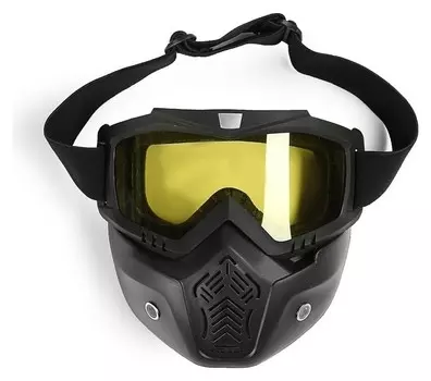 Очки-маска, разборные, стекло желтое, черные