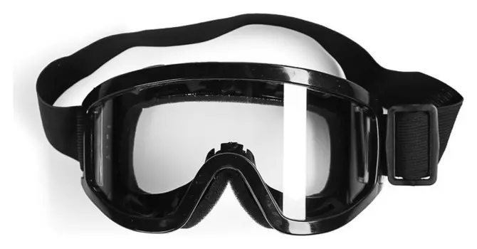 Очки-маска, стекло прозрачное, черные