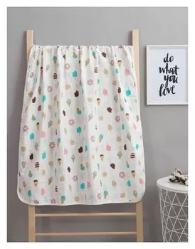 Одеяло лёгкое крошка Я "Сладости" 90*90 см, муслин четырехслойный, 100% хлопок