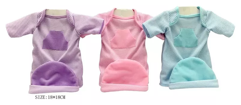 Одежда для куклы полосатый комбинезон с шапочкой