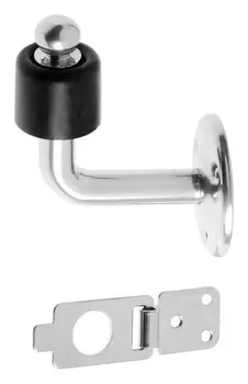 Ограничитель дверной с фиксатором 60х50 мм, цвет хром