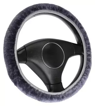 Оплетка на руль Torso, меховая мультиразмер, темно-серый