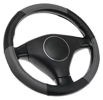 Оплетка Torso, кожа PU, комбинированная, размер 38 см, черно-серый