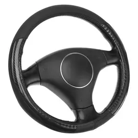 Оплетка Torso, кожа PU, перфорация, размер 38 см, черная карбоновая вставка, черный