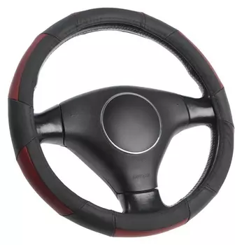 Оплётка Cartage, натуральная кожа, размер 38 см, черно-красный