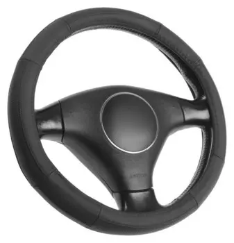 Оплётка из натуральной кожи с перфорацией, диаметр 38 см Цвет черный