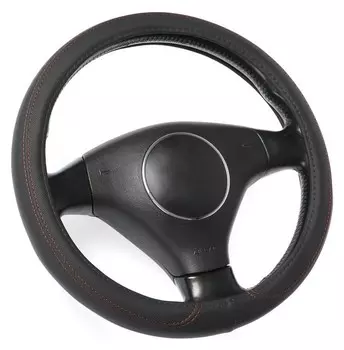 Оплётка Torso, кожа PU, перфорация, размер 38 см, красная строчка, черный