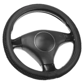 Оплётка Torso, кожа PU, тканевая вставка с узором, размер 38 см, черный