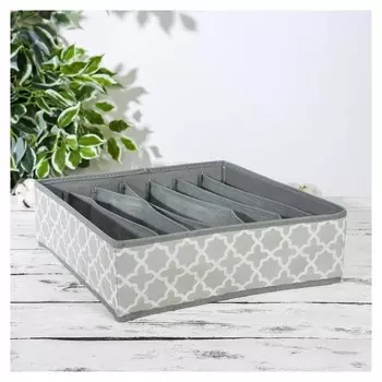 Органайзер для белья «Гранж», 7 отделений, 33×32×10 см, цвет серый