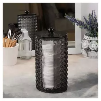 Органайзер для хранения ватных дисков «Black Secret», 10 × 7,5 × 18 см, цвет чёрный